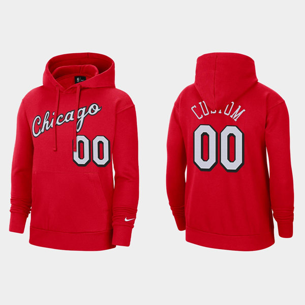 Men's Chicago Bulls Customized Red Pullover Hoodie